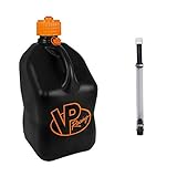 VP Racing Fuels 3852 + 3044B 5-Gallon Square Motorsport Utility Can Black & Orange with 14 Inch Standard Hose