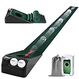 PGM Putting Green Indoor -Mini Putting Matt for Indoors Golf Putting Mat with Electric Ball Return - Golf Mats Practice Indoor Golf Game for Home and Office - Golf Gifts Golf Accessories for Men