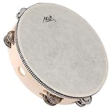 AKLOT Hand Held Drum Percussion Musical Educational Instrument for Adults Party Kids Dance & Song Accompaniment (10 inch, a tambourine)