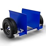Heavy Duty Panel Dolly Slab Door Dollys with 2 10in Solid Rubber Tires Wheels, 1000LBS Load Bearing for Drywall Sheet Heavy Material Handling All Terrain Moving Cart Adjustable Panel Dolly - Blue