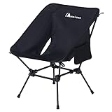 MOON LENCE Camping Chair, Compact Backpacking Chair, Portable Folding Beach Chair with Side Pocket, Lightweight, 400 lbs, Heavy Duty for Backpacking, Hiking