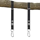 Tree Swing Hanging Strap - 5ft Swing Straps Outdoor Suspension Accessories Kit, Holds 2200lbs with Stainless Carabiners, Easy Installation, Perfect for Baby/Garden/Toddler Swing (Black)