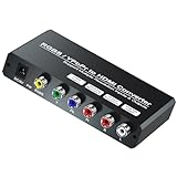 RGBS Component to HDMI Scaler Converter, Compatible with 240P Input for PS1/PS One/PS2/NGC/Wii/DVD/VHS/VCR, RGBS YPbPr to HDMI Converter with Scaling Function
