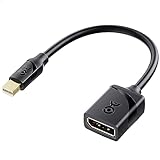Cable Matters 32.4Gbps 8K Mini DisplayPort to DisplayPort 1.4 Adapter (Mini DP to DP 1.4) in Black - 8K@60Hz, 4K@120Hz Resolution Ready - Thunderbolt and Thunderbolt 2 Port Compatible