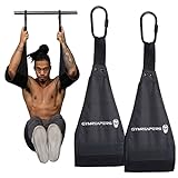 Gymreapers Hanging Ab Straps for Core Strength and Abdominal Training - Padded Adjustable Arm Supports for Bodyweight Exercises (Black)