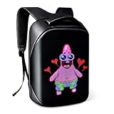Tesinll Laptop Backpack with LED Display, DIY Fashion Backpack, Waterproof Shoulder Travel Backpack, Gift for Men Women Fits 15.6 Inch Laptop (Black)