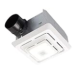 BROAN NuTone SPK80L Bluetooth Speaker Bathroom Ventilation LED Light, 80 CFM, 2.5 Sones Bath Fan, White