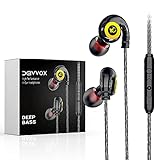DEIVVOX Wired Earbuds with Microphone and Volume Control - Sports Earphones Durable Wire Over Ear Hook - Compatible with Cell Phones Samsung Sony Computer and Gaming Devices 3.5 mm Jack