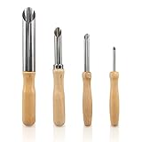 4 Pack Stainless Steel Circular Clay Hole Cutters, Wooden Handle Clay Tools for Drilling and Sculpture, Pottery Tools and Supplies