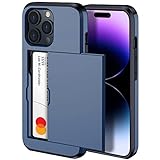 harusaki 𝟐𝟎𝟐𝟒 𝗡𝗘𝗪 for iPhone 14 Pro Case Wallet, Wireless Charging Compatible iPhone 14 Pro Case with Card Holder, Slim Shockproof iPhone 14 Pro Wallet Case (Blue)