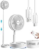 AICase Stand Fan,Folding Portable Telescopic Floor/USB Desk Fan with 7200mAh Rechargeable Battery,4 Speeds Super Quiet Adjustable Height and Head Great for Office Home Outdoor Camping