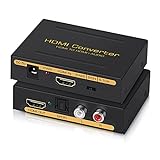 avedio links 4K@60Hz HDMI Audio Extractor Converter, HDMI to HDMI + Audio (SPDIF + RCA L/R Stereo), HDMI Video Audio Splitter Embedder Adapter for Fire Stick, Xbox, Support 3D, HDCP 2.2, 18Gpbs