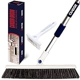 Candor Rotatable Push Broom | 63 Inch Long Lightweight Flexible Cleaning Brush Swiftly Glides Under Beds, Tables, Sofas, Ovens | Also Includes A Handy Brush to Clean The Broom | 18 Inch Head