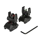 Aecktech with Green and Red Full Dots Polymer Fiber Optics Iron Sights Front and Rear Sights (Front Green Rear Red Black)