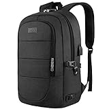 AMBOR Travel Laptop Backpack,17.3 inch Anti Theft Business Laptop Carry on Backpack with USB Charging Port and Headphone Interface, Backpack for Men & Women,Black