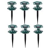 MCDSAJ 6 PCS Garden Hose Guide Stake,Lawn Hose Support Long Spike,Lotus shape decorative appearance Garden Hose Guide,for Plant Protection(10 inch), Green 6PCS