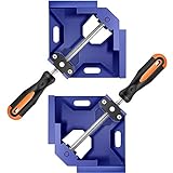 Corner Clamp,90 Degree Right Angle Clamp for Woodworking,Aluminum Alloy Square Clamp,Adjustable Swing Jaw,Carbon Steel Threaded Rod Wood Working Jigs for Metal Welding,Photo Frame,Cabinet,Drawer