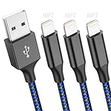 [Apple MFi Certified] iPhone Charger 3 Pack 10 FT Lightning Cable iPhone Charger Fast Charging Cord Super Long Nylon Braided Compatible With iPhone 13 12 11 Pro Max XR XS X 8 7 6 Plus SE iPad and More