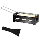 Cheese Raclette Set, Portable Candlelight Raclette Pan Foldable Non-Stick Rotaster Baking Tray Stove Set with Spatula Home Kitchen Grilling Tool