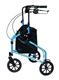 Lumex 3-Wheel Walker for Seniors, Foldable & Lightweight for Small & Tight Spaces