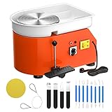 Pottery Wheel Pottery Forming Machine 25CM 350W Detachable Basin Electric Pottery Wheel with Foot Pedal DIY Clay Tool Ceramic Machine (Orange)