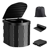 Siewl Portable Toilet for Camping, Portable Folding Toilet with Lid, Waterproof Porta Potty Car Toilet Bucket Toilet Portable Potty for Adults, Travel Toilet for Camping Hiking Boat Trips Beach