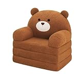 MOONBEEKI Comfy Toddler Chair, Kids Couch Fold Out to Lounger, Foldable Baby Sofa Plush for Girl and Boy Age 1-3