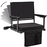 HABUTWAY Stadium Seat with Arm Rest and Back Support,Bleacher Chair, 6 Reclining Positions Bleacher Seats, Stadium Chair Hold up 350lbs Bench Chair for Bleachers (2 Pcs)