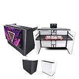 ProX XF-MESAMEDIA MK2 DJ Facade Table Station Includes TV Mount, White & Black Scrims and Carry Bag
