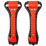 Car Safety Hammer Set of 2 Emergency Escape Tool Auto Car Window Glass Hammer Breaker and Seat Belt Cutter Escape 2-in-1 for Family Rescue & Auto Emergency Escape Tools