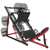 SPART Leg Press Machine with Calf Block, Professional Adjustable Leg Machine with Resistance Band Pegs and Plate Storages, Heavy Duty Workout Equipment for Strength Training Home Gym, Red