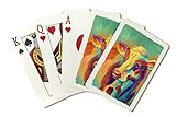 Lantern Press Cow, Vivid (52 Poker Sized Playing Card Deck, with Jokers)