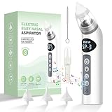 Bivni Baby Nasal Aspirator, IPX7 Waterproof Electric Nasal Aspirator for Baby, Baby Nose Sucker Baby with 3 Silicone Tips, Adjustable 3 Levels Suction, Rechargeable, 8 Light Soothing Function & Music