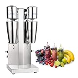SNKOURIN Double Head Milkshake Maker Machine,110V Electric Beverage Blender with 2 Stainless Steel Cups,2 Speed Adjustable Commercial Milkshake Machine for Protein Shakes,Ice Cream and Cocktails…