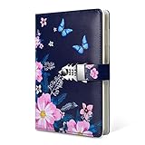ARRLSDB A5 Creative Password Lock Diary, PU Leather Journal with Combination Lock Password Notebook Locking Personal Diary (Style 10)