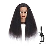 Headfix Hair Mannequin Head 100% Real Hair Hairdresser Practice Styling Training Head Cosmetology Manikin Doll Head With Clamp (6F1919B0216)