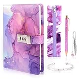 Girls Diary with Lock Kit, Gifts for Girls Age 8-12, Birthday Gifts for Girls Journals Set with Pen Pencil Case Bookmark, Kids Notebook Locking Secret Diary for Girls 8 9 10 11 12 Years Tweens Teens