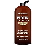 MYSTÉRE BEAUTÉ Biotin Shampoo with Korean Ginseng & Turmeric - Thickening Shampoo, Fights Hair loss, Sulfate Free, Daily Shampoo for Men & Women- Best For Thinning Hair, 16 fl oz