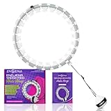 ENOJENA Smart Weighted Hula Hoop, Weighted Hoola Hoop, Hula Hoops for Adults Weight Loss 2 in 1 Adjustable Circular Massage with 24 Detachable Knots Fitness Equipment