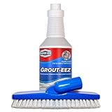 IT JUST WORKS! Grout-Eez Super Heavy-Duty Grout Cleaner. Easy and Safe To Use. Destroys Dirt and Grime With Ease. Even Safe For Colored Grout. Clean-eez (Single Bottle and Brush, 32)