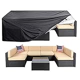 Oslimea Patio Furniture Cover Waterproof Outdoor Sectional Sofa Set Covers Heavy Duty Outdoor Rectangle Table and Chair Set Covers, Dust Proof Furniture Protective Cover Large 124' L x 63' W x 29' H