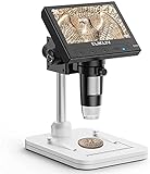 Elikliv Microscope, LCD Digital Coin Microscope 1000x, Coin Magnifier with 8 Adjustable LED Lights, PC View Compatible with Windows, EDM4, 4.3 Inch