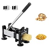 Redhoney French Fry Cutter Stainless Steel Potato Cutter With 1/2' and 3/8' Commercial Grade Blades, Vegetable Cutter Chopper for Vegetables, Cucumbers, Apples
