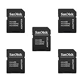 5 Pack -Sandisk MicroSD MicroSDHC to SD SDHC Adapter. Works with Memory Cards up to 32GB Capacity (Bulk Packaged).
