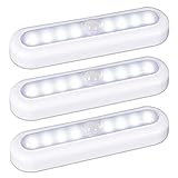 STAR-SPANGLED 3 Pack 7” Motion Sensor Lights Indoor Battery Operated, Stick on LED Light for Closet, Stairs, Under Cabinet, Cool White