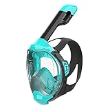 Jwintee Snorkel Mask, Full Face Snorkel Mask,Snorkeling Gear for Adults Kids,Diving Mask, Mask and Snorkel with Detachable Camera Mount,180 Degree Panoramic View Anti-Leak Anti-Fog