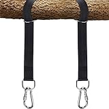 Tree Swing Hanging Straps Kit Holds 2000 lbs,5ft Extra Long Strap with Safer Lock Snap Carabiner Hooks Perfect for Tree Swing & Hammocks,Carry Pouch Easy Fast Installation, Black