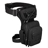 YFNT Tactical Drop Leg Bag for Men Women Military Thigh Pouch Outdoor Motorcycle Riding Hiking Waist Fanny Pack Travel Bag, Black