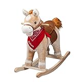 Personalized Animated Rocking Horse with Sounds, Customized Ride-On Pony with Wooden Base