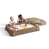 Step2 Naturally Playful Sandbox II, Kids Sand Activity Sensory Play Pit, 7 Piece Accessory Kit, Toddler Summer Outdoor Toys, 1+ Years Old